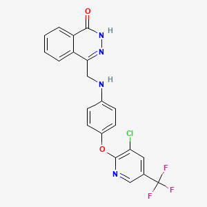 molecular formula C21H14ClF3N4O2 B2415701 4-((4-((3-クロロ-5-(トリフルオロメチル)-2-ピリジニル)オキシ)アニリノ)メチル)-1(2H)-フタラジノン CAS No. 339008-41-2