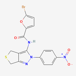 molecular formula C16H11BrN4O4S B2415702 5-bromo-N-(2-(4-nitrophenyl)-4,6-dihydro-2H-thieno[3,4-c]pyrazol-3-yl)furan-2-carboxamide CAS No. 450341-37-4