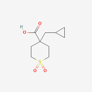 molecular formula C10H16O4S B2415707 4-(Cyclopropylmethyl)-1,1-dioxo-1Lambda(6)-thiane-4-carboxylic acid CAS No. 2090713-34-9
