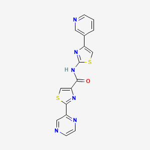 molecular formula C16H10N6OS2 B2415709 2-(pyrazin-2-yl)-N-(4-(pyridin-3-yl)thiazol-2-yl)thiazole-4-carboxamide CAS No. 1226434-11-2