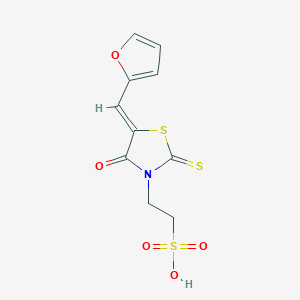 molecular formula C10H9NO5S3 B241571 2-[5-(2-Furylmethylene)-4-oxo-2-thioxo-1,3-thiazolidin-3-yl]ethanesulfonic acid 