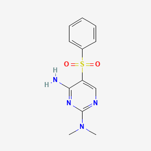 molecular formula C12H14N4O2S B2415716 N~2~,N~2~-dimethyl-5-(phenylsulfonyl)-2,4-pyrimidinediamine CAS No. 339107-47-0