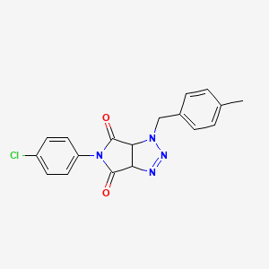 molecular formula C18H15ClN4O2 B2415718 5-(4-chlorophenyl)-1-(4-methylbenzyl)-3a,6a-dihydropyrrolo[3,4-d][1,2,3]triazole-4,6(1H,5H)-dione CAS No. 1007924-07-3