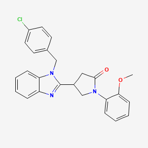 molecular formula C25H22ClN3O2 B2415737 4-(1-(4-chlorobenzyl)-1H-benzo[d]imidazol-2-yl)-1-(2-methoxyphenyl)pyrrolidin-2-one CAS No. 579440-28-1