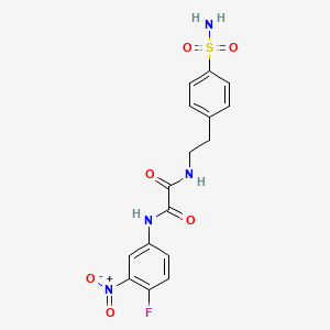 molecular formula C16H15FN4O6S B2415746 N1-(4-氟-3-硝基苯基)-N2-(4-磺酰基苯乙基)草酰胺 CAS No. 941998-95-4