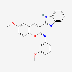 molecular formula C24H19N3O3 B2415753 3-(1H-benzimidazol-2-yl)-6-methoxy-N-(3-methoxyphenyl)chromen-2-imine CAS No. 1164474-00-3