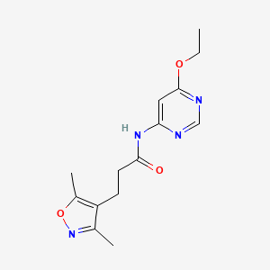 molecular formula C14H18N4O3 B2415756 3-(3,5-dimethylisoxazol-4-yl)-N-(6-ethoxypyrimidin-4-yl)propanamide CAS No. 1421584-97-5