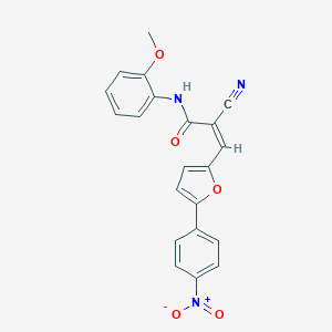 molecular formula C21H15N3O5 B241576 2-cyano-3-(5-{4-nitrophenyl}-2-furyl)-N-(2-methoxyphenyl)acrylamide 