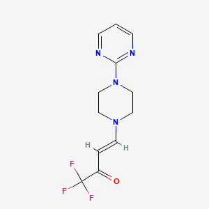 molecular formula C12H13F3N4O B2415769 (E)-1,1,1-trifluoro-4-[4-(2-pyrimidinyl)piperazino]-3-buten-2-one CAS No. 691858-24-9
