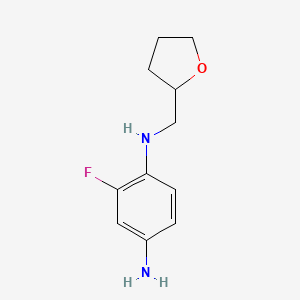 molecular formula C11H15FN2O B2415772 2-fluoro-1-N-(oxolan-2-ylmethyl)benzene-1,4-diamine CAS No. 952936-64-0