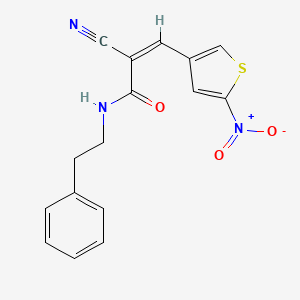 molecular formula C16H13N3O3S B2415777 (Z)-2-cyano-3-(5-nitrothiophen-3-yl)-N-(2-phenylethyl)prop-2-enamide CAS No. 1259227-55-8