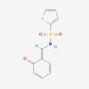molecular formula C11H9NO3S2 B241578 N-[(E)-(6-oxocyclohexa-2,4-dien-1-ylidene)methyl]thiophene-2-sulfonamide 