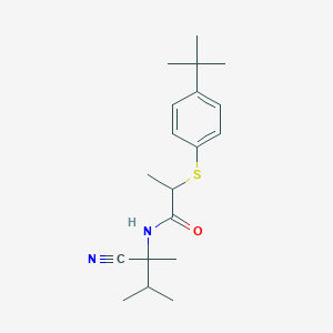 molecular formula C19H28N2OS B2415786 2-[(4-tert-butylphenyl)sulfanyl]-N-(1-cyano-1,2-dimethylpropyl)propanamide CAS No. 1209439-81-5