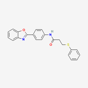 molecular formula C22H18N2O2S B2415798 N-(4-(benzo[d]oxazol-2-yl)phenyl)-3-(phenylthio)propanamide CAS No. 397290-50-5