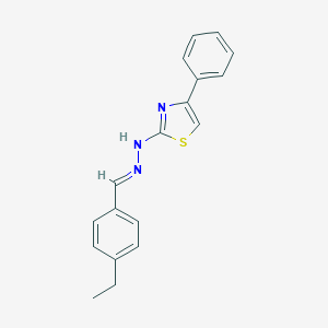 molecular formula C18H17N3S B241580 2-[(2E)-2-(4-ethylbenzylidene)hydrazinyl]-4-phenyl-1,3-thiazole 