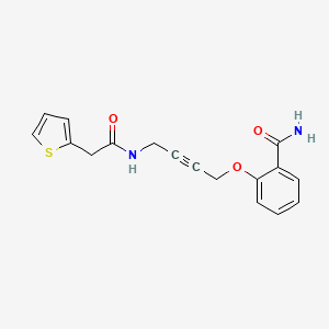 2-((4-(2-(Thiophen-2-yl)acetamido)but-2-yn-1-yl)oxy)benzamide