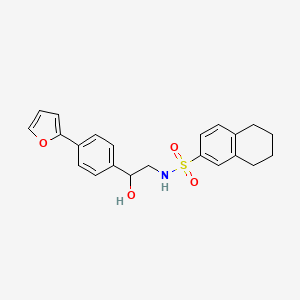 molecular formula C22H23NO4S B2415807 2-[4-(furan-2-yl)phenyl]-2-hydroxy-S-(5,6,7,8-tetrahydronaphthalen-2-yl)ethane-1-sulfonamido CAS No. 2097922-32-0