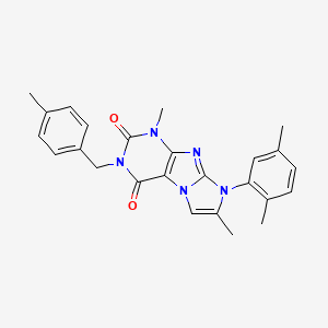 molecular formula C25H25N5O2 B2415809 8-(2,5-dimethylphenyl)-1,7-dimethyl-3-(4-methylbenzyl)-1H-imidazo[2,1-f]purine-2,4(3H,8H)-dione CAS No. 923403-07-0