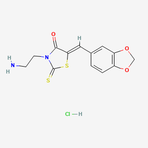 3-(2-Aminoethyl)-5-(2H-1,3-benzodioxol-5-ylmethylidene)-2-sulfanylidene-1,3-thiazolidin-4-one hydrochloride