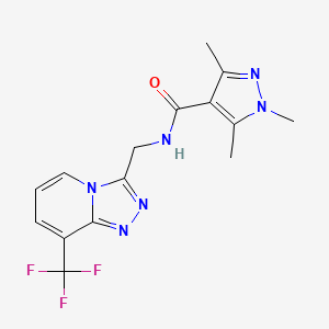 1,3,5-trimethyl-N-((8-(trifluoromethyl)-[1,2,4]triazolo[4,3-a]pyridin-3-yl)methyl)-1H-pyrazole-4-carboxamide