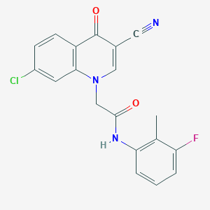 molecular formula C19H13ClFN3O2 B2415836 2-(7-Chloro-3-cyano-4-oxoquinolin-1-yl)-N-(3-fluoro-2-methylphenyl)acetamide CAS No. 2415632-16-3