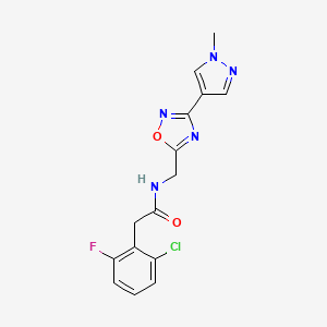 2-(2-chloro-6-fluorophenyl)-N-((3-(1-methyl-1H-pyrazol-4-yl)-1,2,4-oxadiazol-5-yl)methyl)acetamide