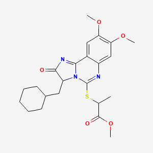 Methyl 2-{[3-(cyclohexylmethyl)-8,9-dimethoxy-2-oxo-2,3-dihydroimidazo[1,2-c]quinazolin-5-yl]sulfanyl}propanoate