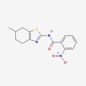 molecular formula C15H15N3O3S B2415894 N-(6-methyl-4,5,6,7-tetrahydrobenzo[d]thiazol-2-yl)-2-nitrobenzamide CAS No. 312941-24-5