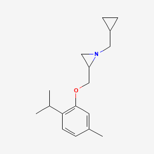 molecular formula C17H25NO B2415897 1-(Cyclopropylmethyl)-2-[(5-methyl-2-propan-2-ylphenoxy)methyl]aziridine CAS No. 2418715-72-5