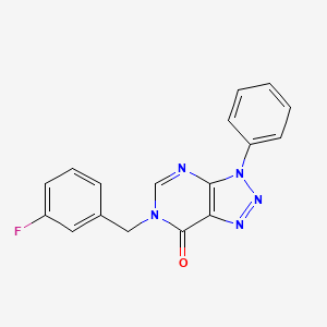 molecular formula C17H12FN5O B2415905 6-[(3-Fluorophenyl)methyl]-3-phenyltriazolo[4,5-d]pyrimidin-7-one CAS No. 892478-87-4