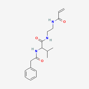 molecular formula C18H25N3O3 B2415910 3-methyl-2-(2-phenylacetamido)-N-[2-(prop-2-enamido)ethyl]butanamide CAS No. 1333962-89-2