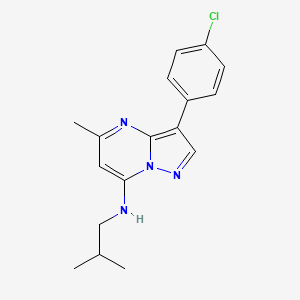 molecular formula C17H19ClN4 B2415911 3-(4-chlorophenyl)-5-methyl-N-(2-methylpropyl)pyrazolo[1,5-a]pyrimidin-7-amine CAS No. 896591-45-0