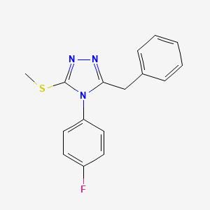 molecular formula C16H14FN3S B2415912 3-benzyl-4-(4-fluorophenyl)-5-(methylsulfanyl)-4H-1,2,4-triazole CAS No. 868256-13-7