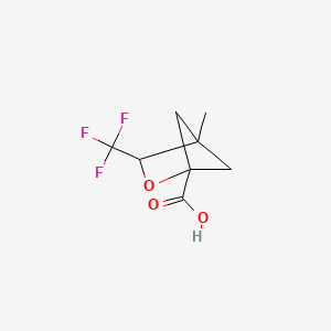 molecular formula C8H9F3O3 B2415913 4-甲基-3-(三氟甲基)-2-氧杂双环[2.1.1]己烷-1-羧酸 CAS No. 2567504-78-1