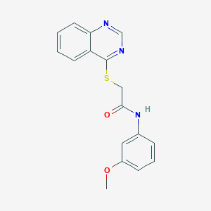 molecular formula C17H15N3O2S B2415916 N-(3-甲氧基苯基)-2-(喹唑啉-4-硫基)乙酰胺 CAS No. 721409-13-8