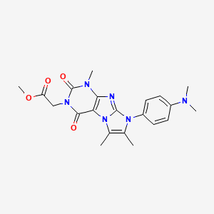 molecular formula C21H24N6O4 B2415919 methyl {8-[4-(dimethylamino)phenyl]-1,6,7-trimethyl-2,4-dioxo-1,2,4,8-tetrahydro-3H-imidazo[2,1-f]purin-3-yl}acetate CAS No. 929825-89-8