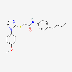 molecular formula C22H25N3O2S B2415921 N-(4-丁基苯基)-2-((1-(4-甲氧基苯基)-1H-咪唑-2-基)硫代)乙酰胺 CAS No. 688336-03-0