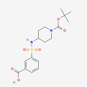 molecular formula C17H24N2O6S B2415925 3-[1-(tert-Butoxycarbonyl)piperidin-4-ylaminosulfonyl]benzoic acid CAS No. 1233958-41-2