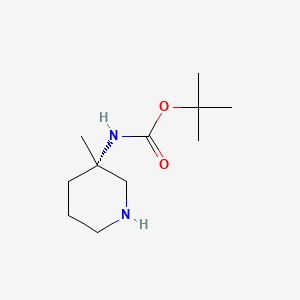 molecular formula C11H22N2O2 B2415926 (3S)-3-(Boc-amino)-3-methylpiperidine CAS No. 1169762-18-8; 1363378-21-5; 169750-96-3