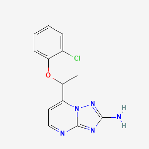 molecular formula C13H12ClN5O B2415934 7-[1-(2-Chlorophenoxy)ethyl]-[1,2,4]triazolo[1,5-a]pyrimidin-2-amine CAS No. 477865-28-4