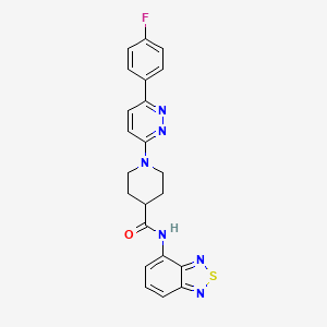 molecular formula C22H19FN6OS B2415942 N-(benzo[c][1,2,5]thiadiazol-4-yl)-1-(6-(4-fluorophenyl)pyridazin-3-yl)piperidine-4-carboxamide CAS No. 1226459-31-9
