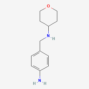 molecular formula C12H18N2O B2415943 N-[(4-Aminophenyl)methyl]oxan-4-amine CAS No. 1189171-67-2