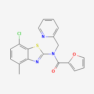 N-(7-chloro-4-methylbenzo[d]thiazol-2-yl)-N-(pyridin-2-ylmethyl)furan-2-carboxamide