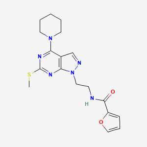 molecular formula C18H22N6O2S B2415945 N-(2-(6-(methylthio)-4-(piperidin-1-yl)-1H-pyrazolo[3,4-d]pyrimidin-1-yl)ethyl)furan-2-carboxamide CAS No. 941896-83-9