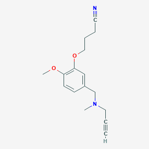 molecular formula C16H20N2O2 B2415948 4-[2-Methoxy-5-[[methyl(prop-2-ynyl)amino]methyl]phenoxy]butanenitrile CAS No. 2224515-56-2