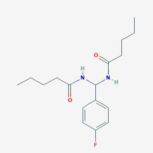 N-((4-Fluorophenyl)(pentanoylamino)methyl)pentanamide