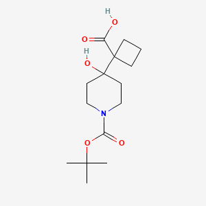 1-(1-(tert-Butoxycarbonyl)-4-hydroxypiperidin-4-yl)cyclobutane-1-carboxylic acid