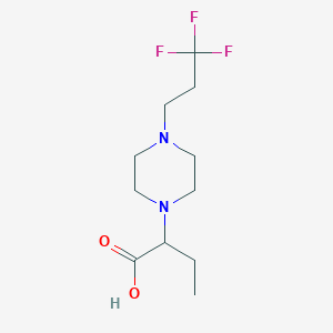 molecular formula C11H19F3N2O2 B2415972 2-[4-(3,3,3-Trifluoropropyl)piperazin-1-yl]butanoic acid CAS No. 1975117-53-3
