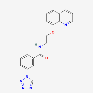 molecular formula C19H16N6O2 B2415973 N-(2-(喹啉-8-氧基)乙基)-3-(1H-四唑-1-基)苯甲酰胺 CAS No. 1207003-66-4