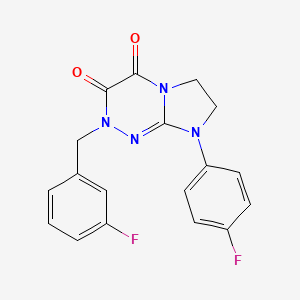 molecular formula C18H14F2N4O2 B2415975 2-(3-氟苄基)-8-(4-氟苯基)-7,8-二氢咪唑并[2,1-c][1,2,4]三嗪-3,4(2H,6H)-二酮 CAS No. 941888-00-2